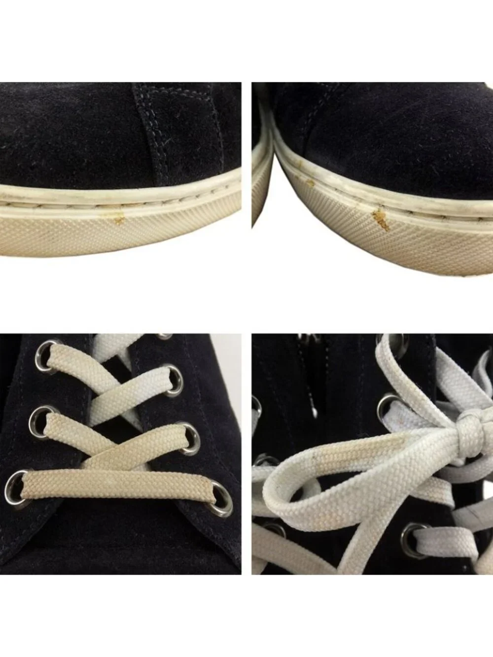 Louis Vuitton High Cut Sneakers Side Zip Suede Dark Navy Size 6 - Picture 7 of 10